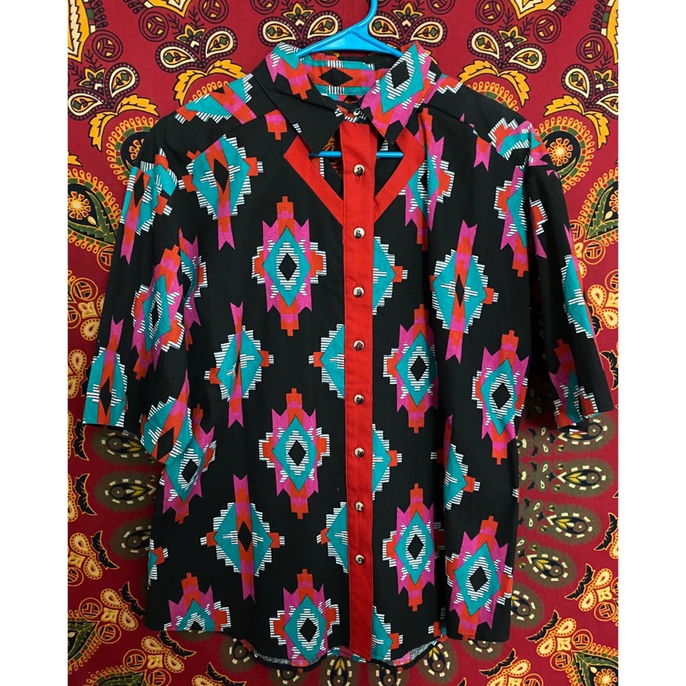 Vintage Hipster Western Retro Button Down